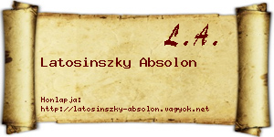 Latosinszky Absolon névjegykártya